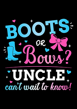 Gender reveal boots or bow