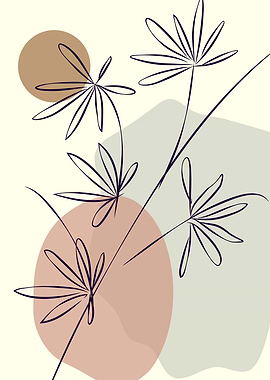 Botanical leaf line shapes