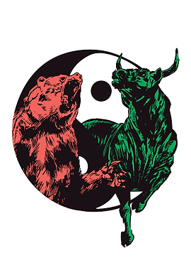 Yin yang bull bear