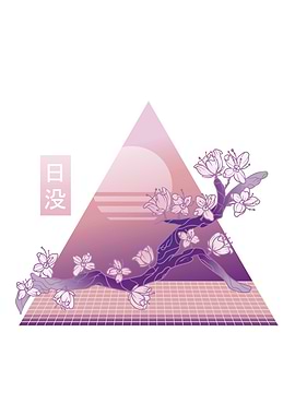Cherry blossom vaporwave