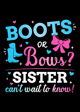 Gender reveal boots or bow