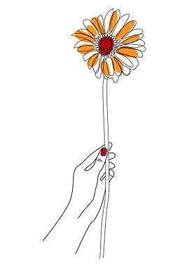 FLower with Hand Line Draw
