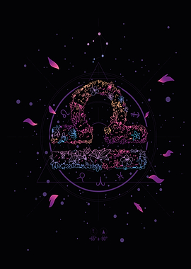 Libra floral zodiac sign