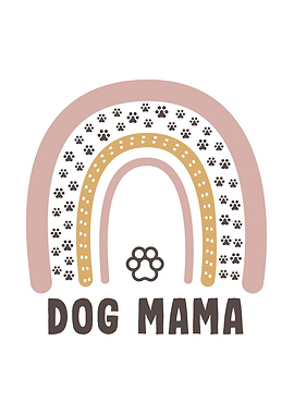 Cute Dog Mama Rainbow
