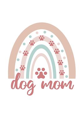 Cute Dog Mom Boho Rainbow