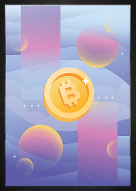 Bitcoin Vaporwave Painting