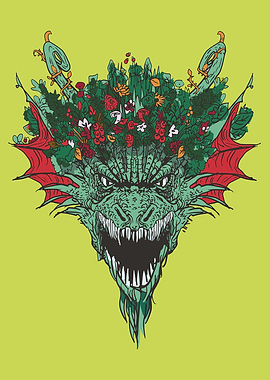 Dragon wearing crown