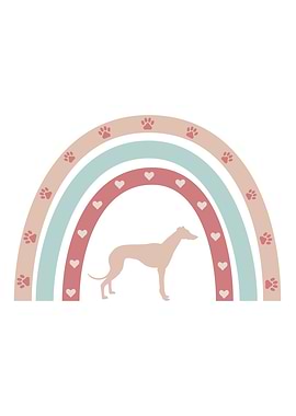 Whippet Dog Boho Rainbow