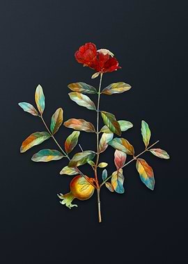 Vintage Pomegranate Branch
