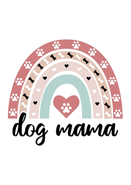 Cute Dog Mama Boho Rainbow