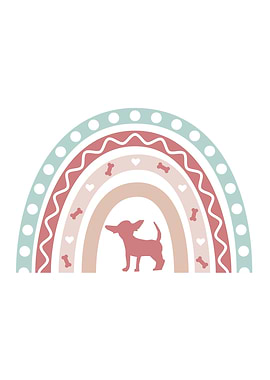 Chihuahua Dog Boho Rainbow