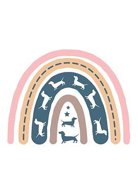 Cute Sausage Dogs Boho