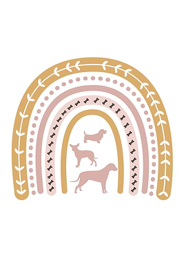 Adorable Dog Boho Rainbow