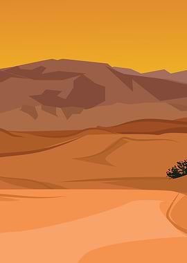 Desert landscape mountains