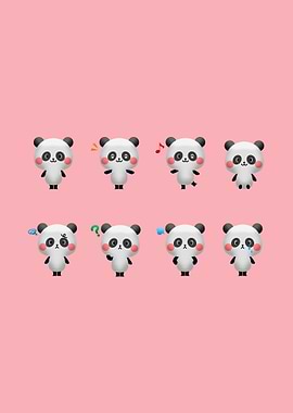 Kawaii Cartoon Pandas