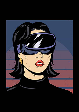 Woman with VR glasses