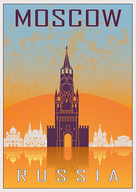 Moscow vintage poster