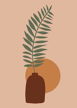 Tropical leaf flower vase