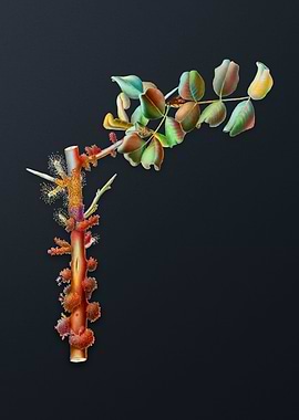 Vintage Carob Flower