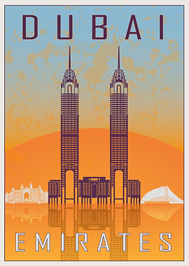 Dubai vintage poster