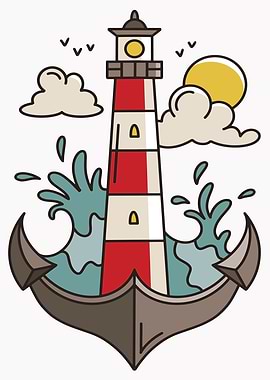 Lighthouse anchor ocean