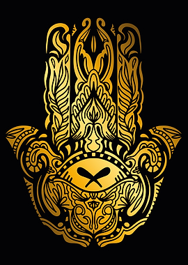 Golden Hamsa hand
