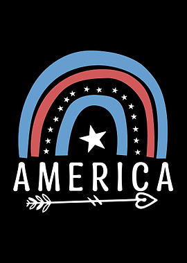 Rainbow Proud 4th of July