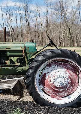 Old tractor in nature