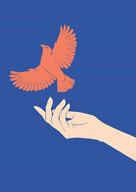 Flying dove modern art