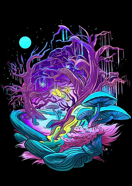 Fantasy forest mushroom