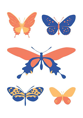 Colorful cute butterflies