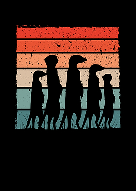 Meerkat retro colour