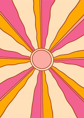 Pink Vintage Sun Abstract