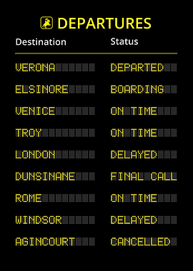 Shakespeare Departures