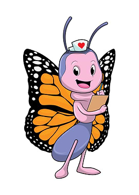 Butterfly Nurse Heart Hat