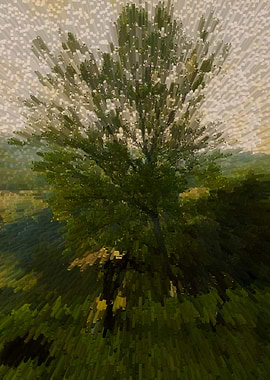 Abstract green lakeshore