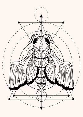 Geometric cicada insect