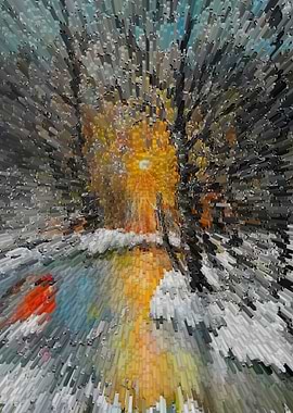 Abstract winter forest