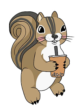 Squirrel drink bubble tea