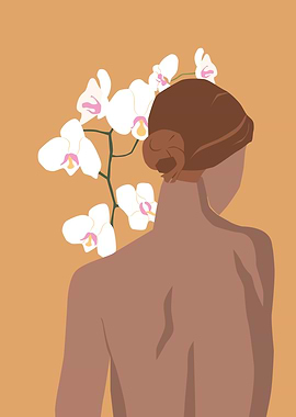 Floral woman modern art