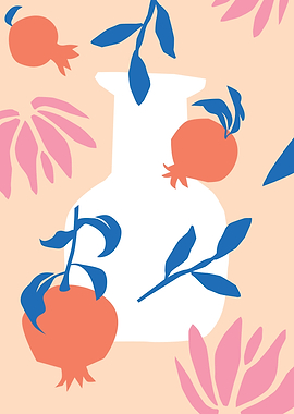 Pomegranate fruit and Jar