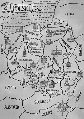 Polska szara mapa