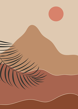 Mid century Mountain art