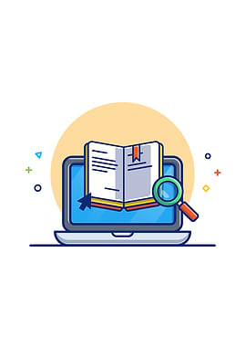 Laptop Text Book Cartoon