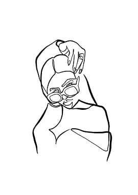 Woman Face One Line