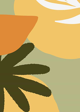 Yellow Green abstract leaf