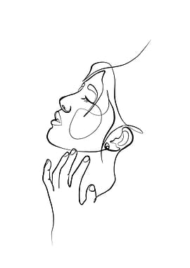 Woman Face One Line