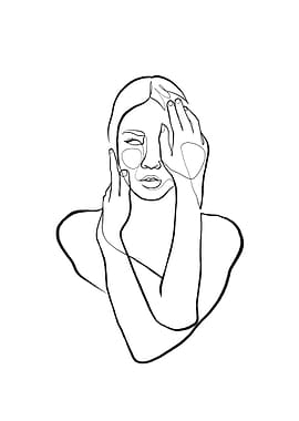 Woman Face One Line