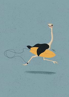 Surfing Ostrich