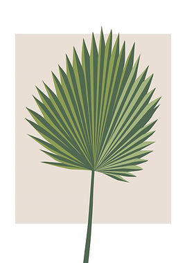 Botanical green palm leaf